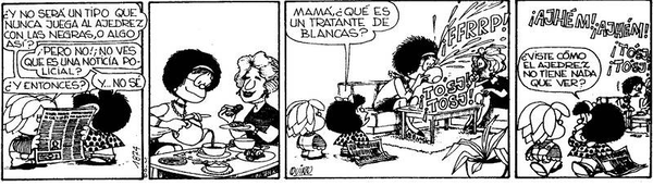 Mafalda le pregunta a la madre qué es la trata de blancas